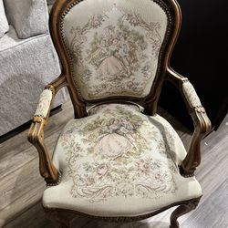 20th Century Chateau d’Ax Louis XV Needlepoint Tapestry Armchair – Vintage, Great Condition