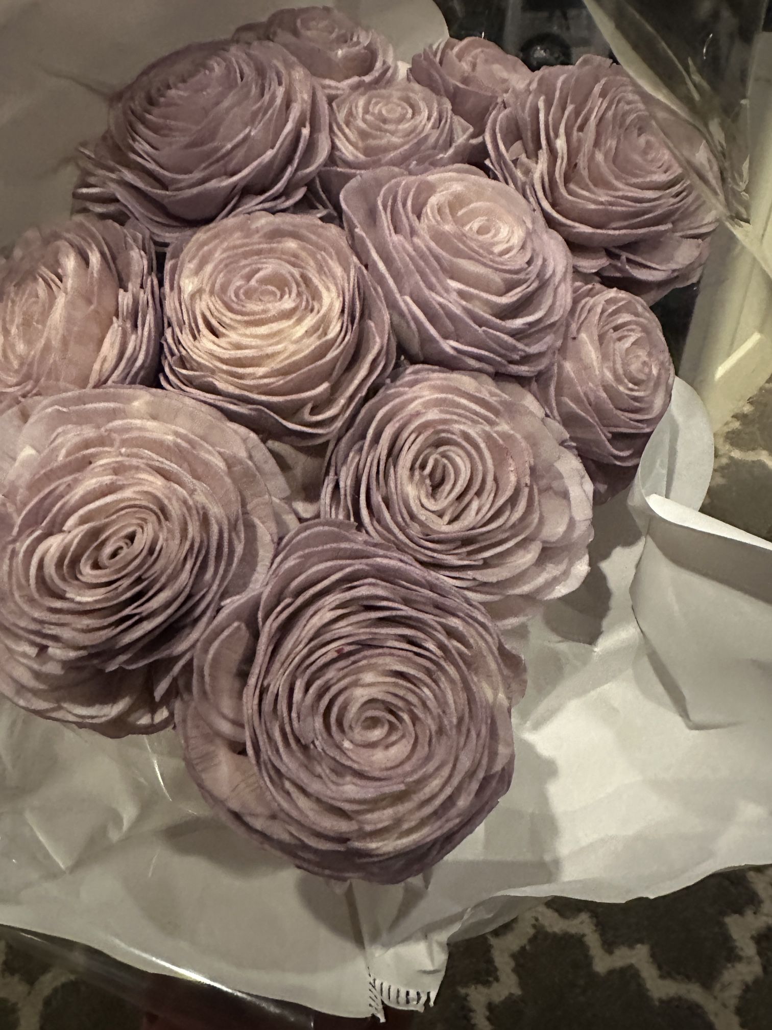 Dusty Purple Wood Roses 1 Dozen 
