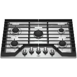 Whirlpool  Gas Cooktop in EZ-2-Lift™ Hinged Grates with Stainless steel and