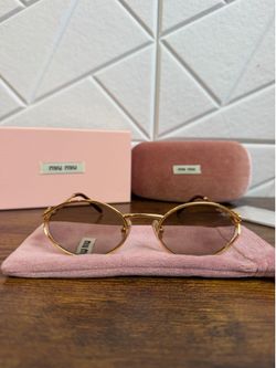 Miu Miu Gold Pink Sunglasses