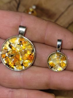 Fire Opal Chip Pendant