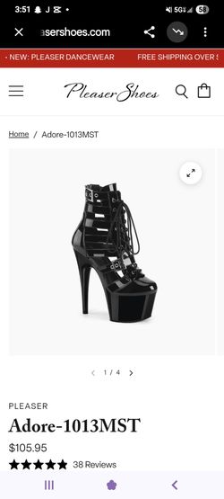 Pleaser Adore-1013MST Black Platform Heels
