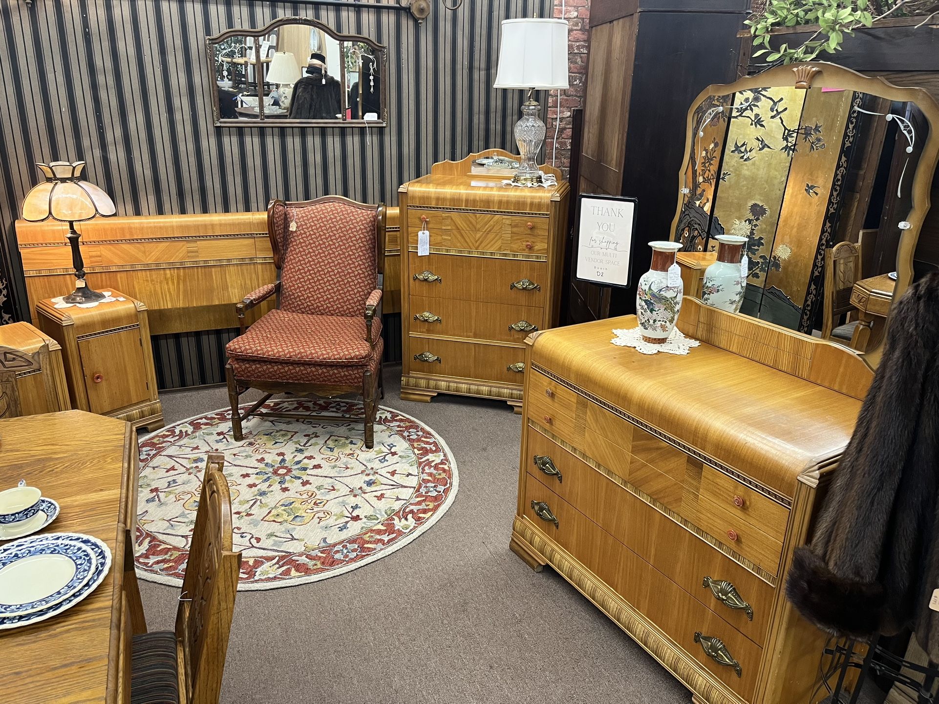 Antique Waterfall Bedroom Set
