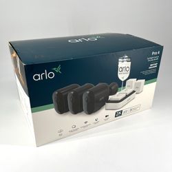 Arlo - Pro 4 Spotlight Camera Security Bundle - Black (Good)