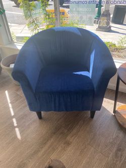 Blue Fabric Tub Chair
