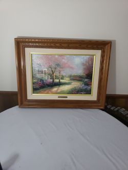 Thomas Kinkade Morning Dogwood Hand Signed Oil Canvas Lithograph Picture Painting 