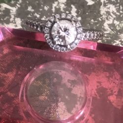 White Gold Halo Authentic Diamond Engagement Ring