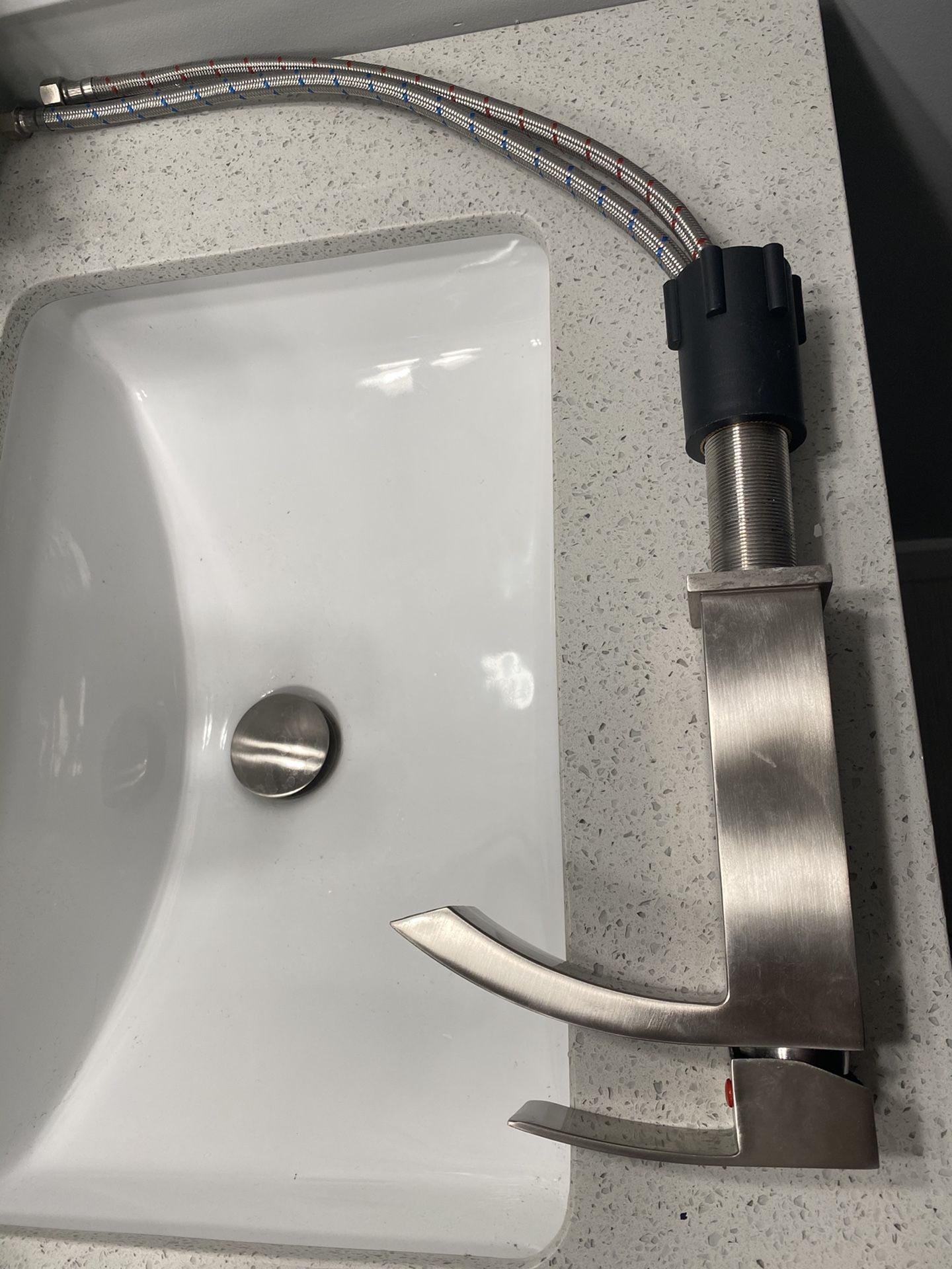 Two - Brushed Nickel Waterfall Faucets