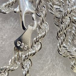 22 inch Silver Rope Necklace
