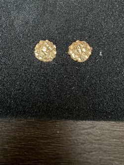 10k Gold Nugget Earrings 12mm Without Backing