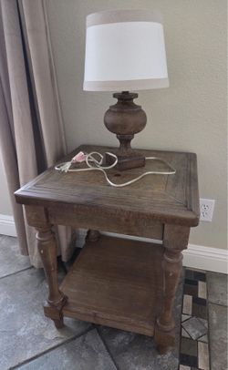 Two End Tables and Two Lamps