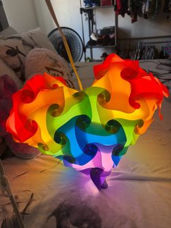 Hanging rainbow heart light