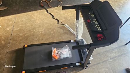 Black Folding Treadmill with LED Display