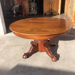 Cherry Mahogany Wood Table + 4 Dining Chairs 