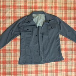 Stylish Vintage Blue Button Up Jacket Retro