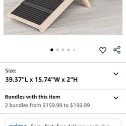 Dog Ramp for Couch, Wooden Pet Ramps 39.37" Long Adjustable 11"-20.47" Folding Puppy Ramps with High Traction Mat, Dog Stairs for Small & Medium Older