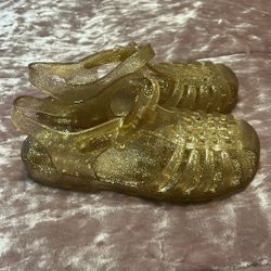 Girls Gold Jelly Sandals Size 11/12