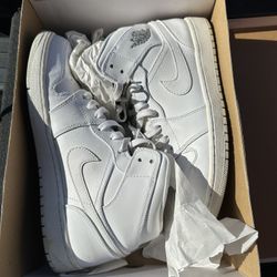 All White Jordan 1 Sz 12 
