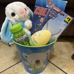 Baby Boy Easter Basket With Large Paw Patrol Puzzle Pieces 