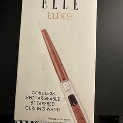 ELLE LUXE Cordless Rechargeable 5” Tapered Curling Wand