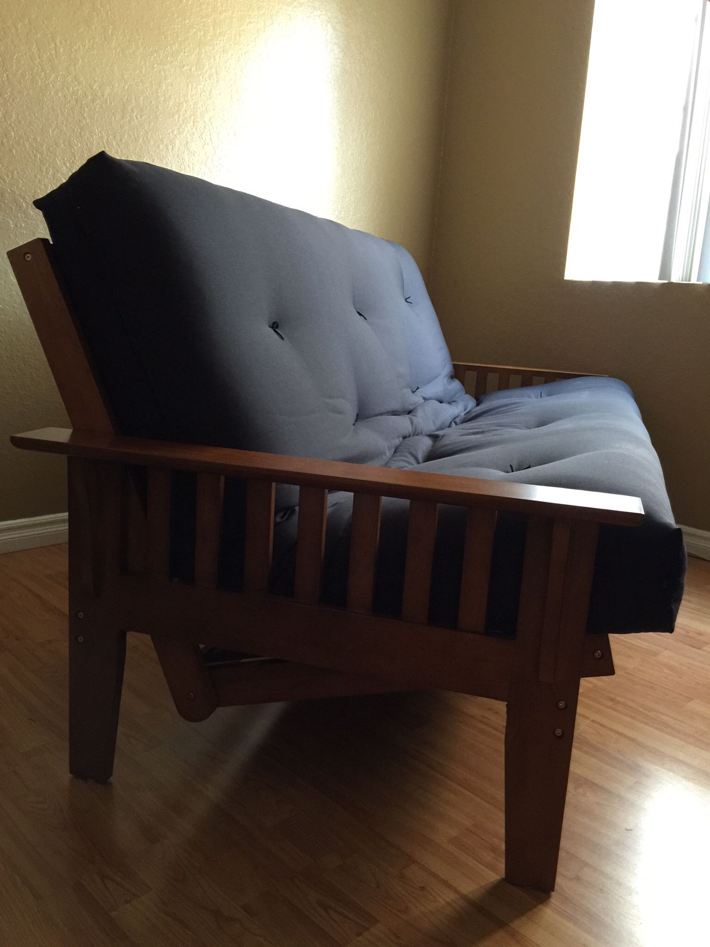Oak Futon Couch w Deluxe Pad Brand New (Can Deliver)