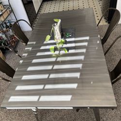 Metal Table And 4 Matching Chairs