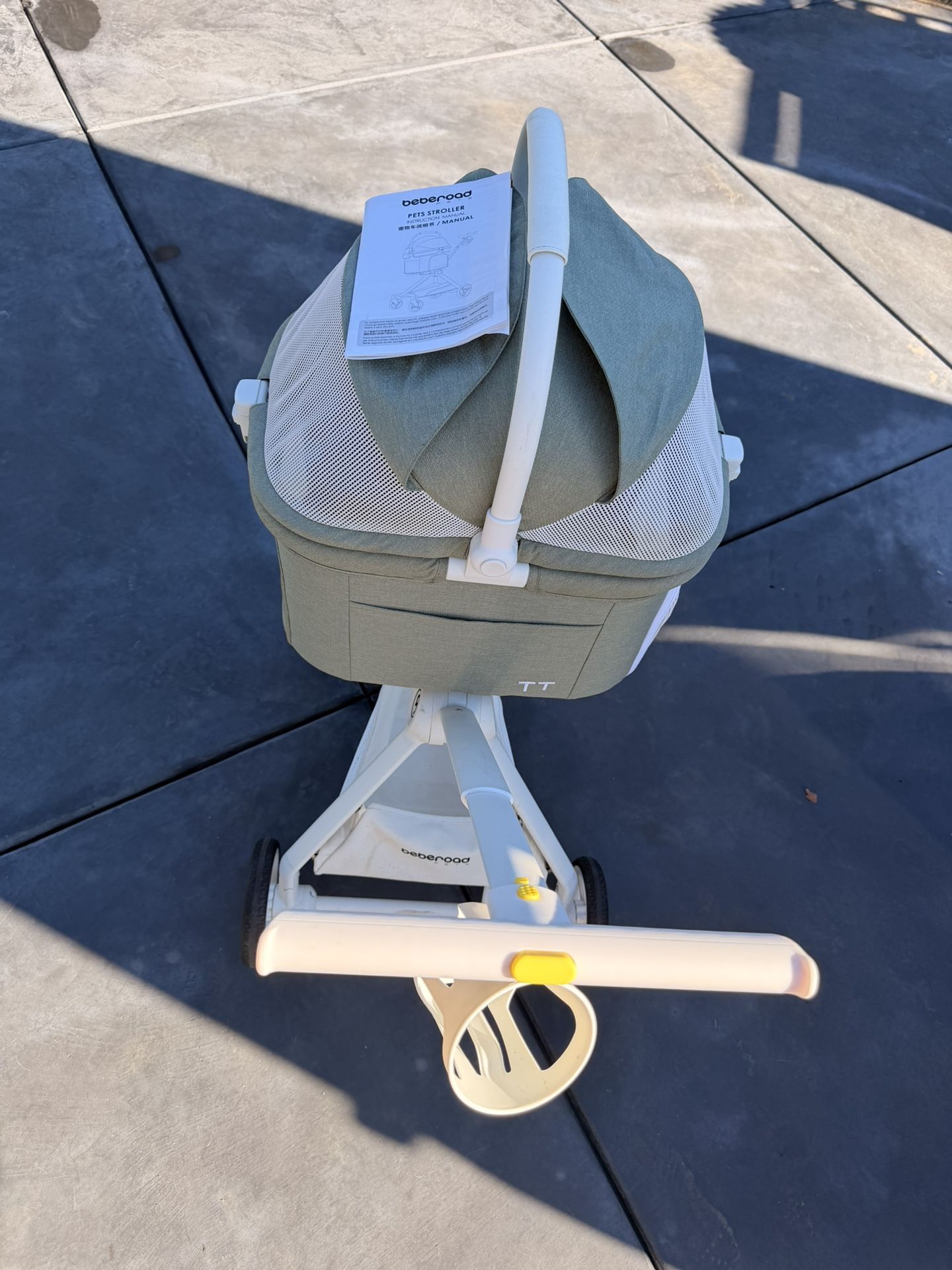 Beberoad Dog Stroller with Bassinet and Storage Basket