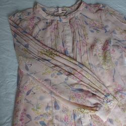 Philosophy Women's Blush With Multi Color Blouse  Size L