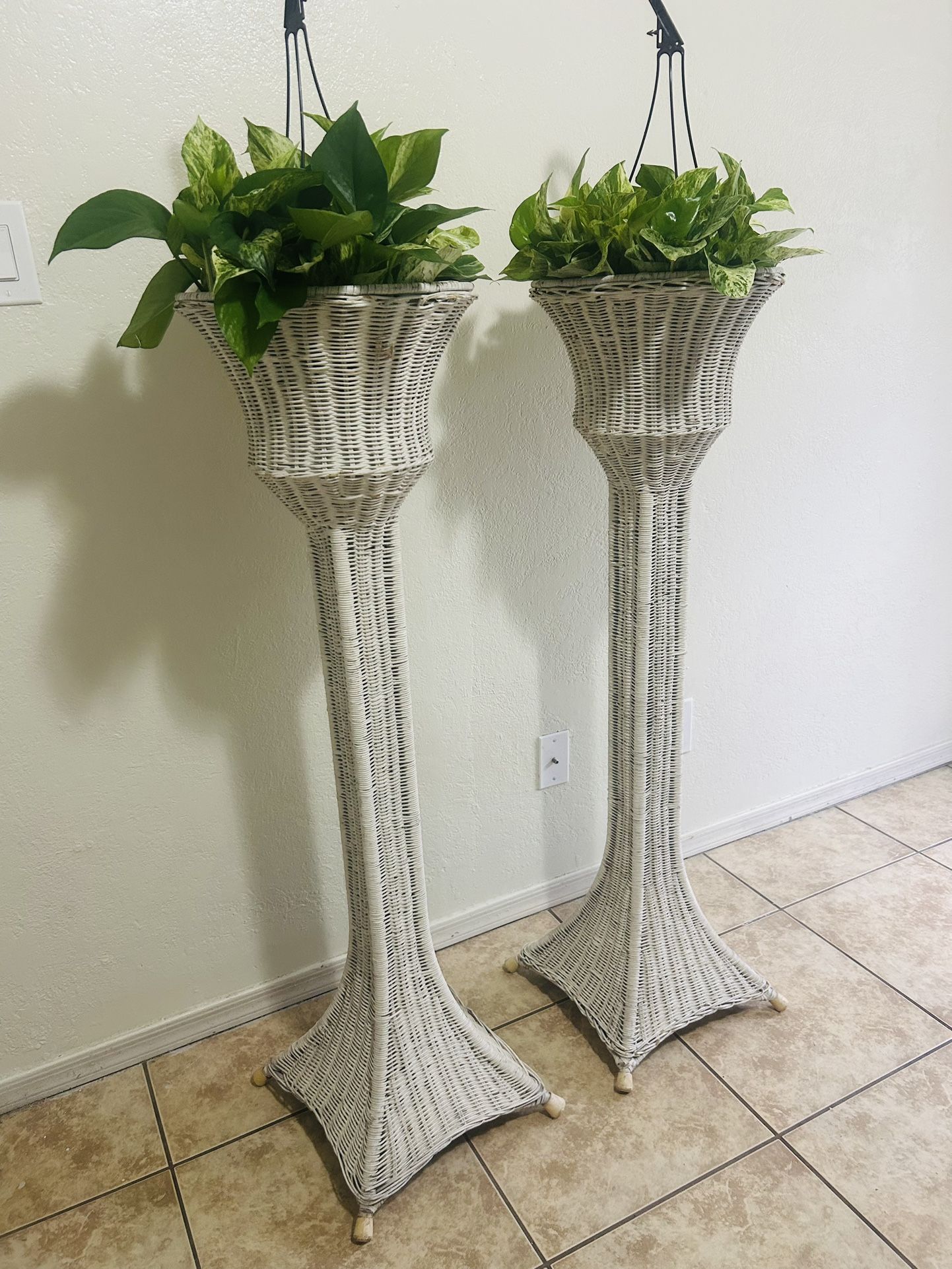 Vintage Wicker Stand 4 Ft Tall