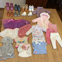 Our Generation Doll Clothes And Shoes Lot
