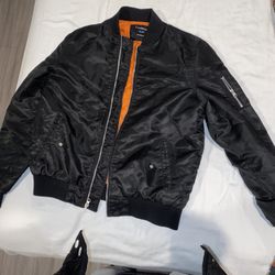 Black & Orange bomber jacket