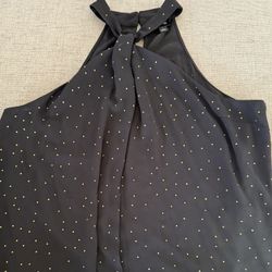 INC elegant black halter Stud  top L