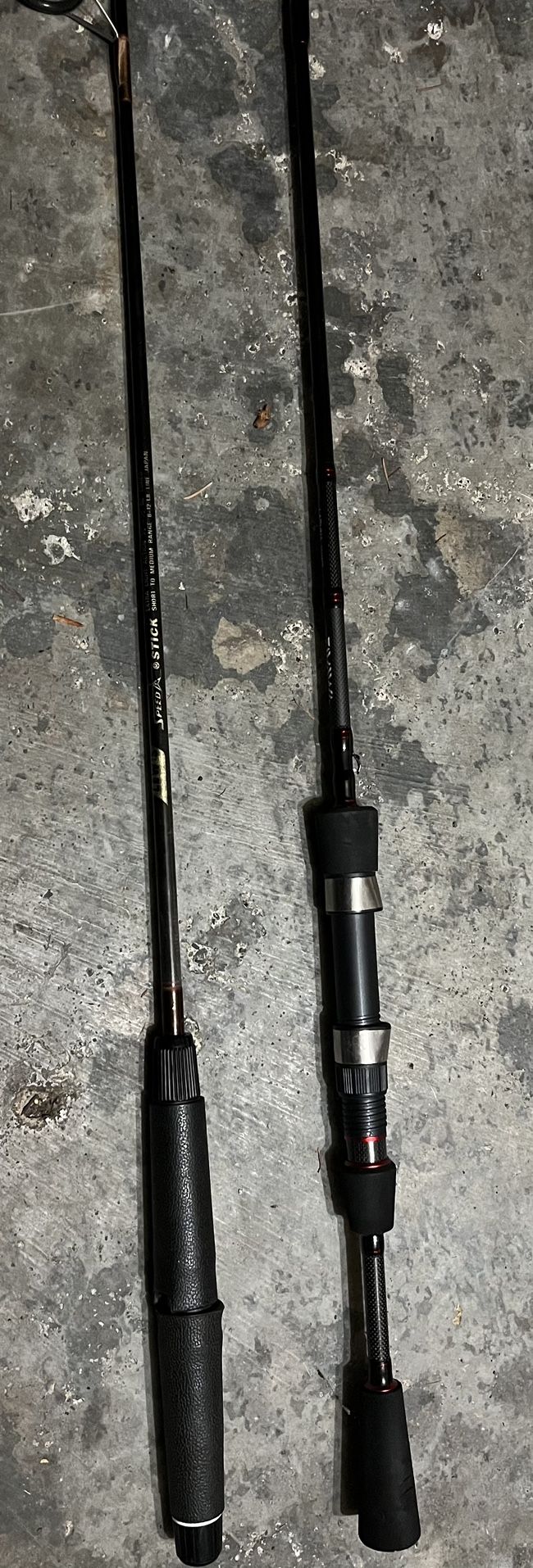 Bass Fishing- 2 Spin Rods For Senkos, Grubs, etc 