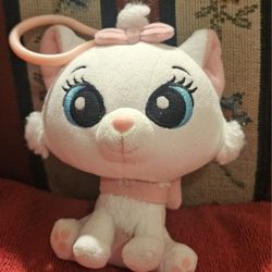 DISNEY MARIE THE WHITE MINI 5" PLUSH BACKPACK  CLIP  CHARM  PRE-OWNED  