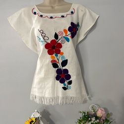 Blusa Tipo Blusoncito  De Manta Prelavada 