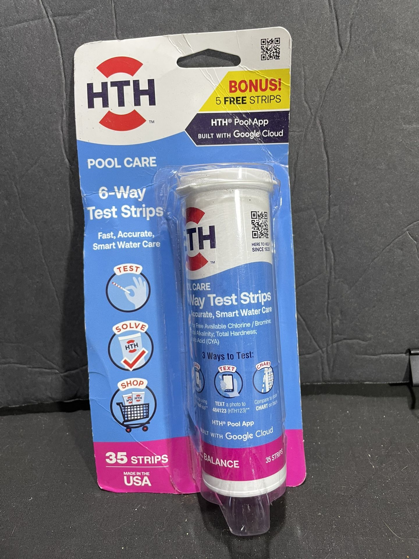 HTH 6-Way Test Strips Water Testing Kit for Pools & Spas, 35 Count
