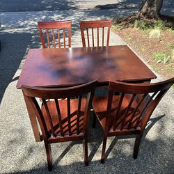 Wooden Kitchen Table And 4 Chairs With Extension