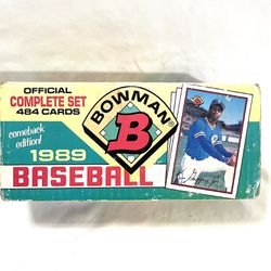 Mint Condition In The Box 1989 (Bowman) Complete 484 Baseball Cards Set. 