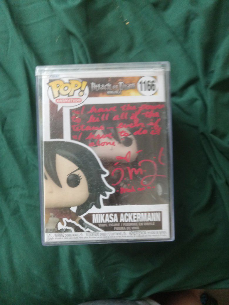 Signed Mikasa Ackermann Funko Pop