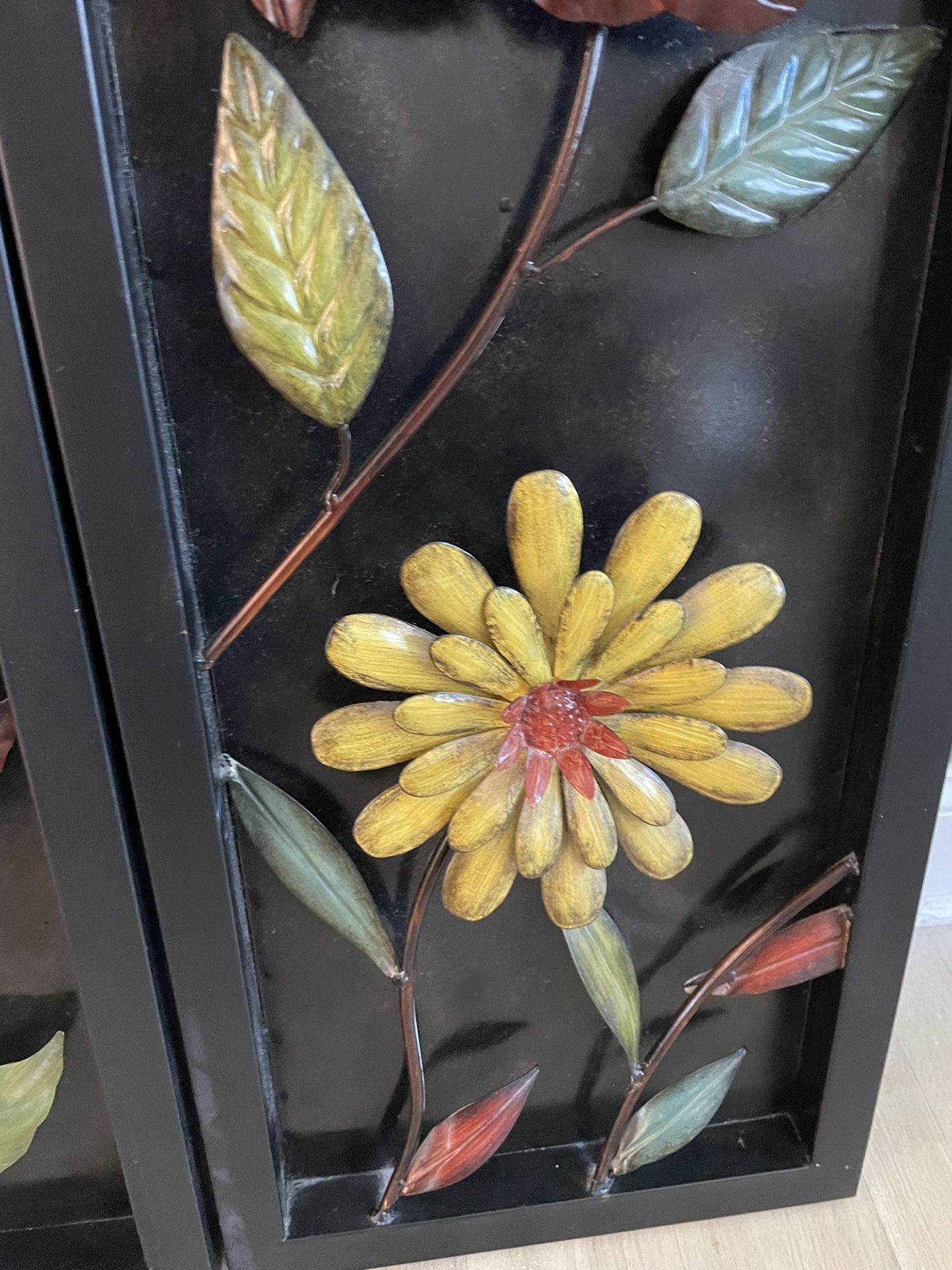 Set Of 3 Floral Wall Panels