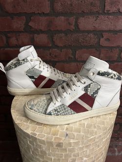 Bally High Top Snake Skin Sneakers