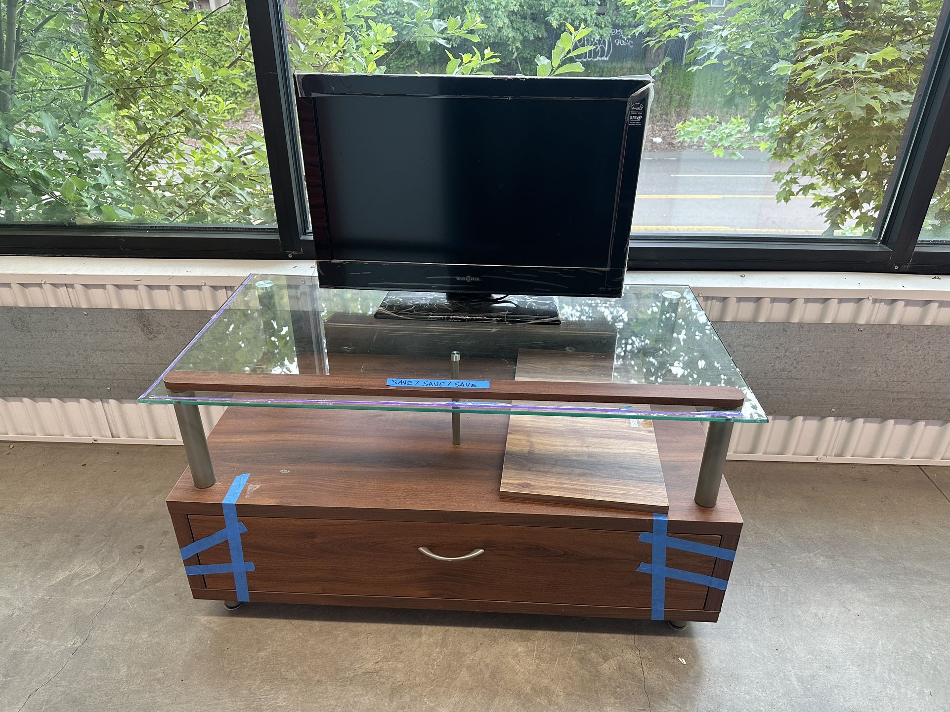 Glass Top Entertainment Stand (option to Include Tv)