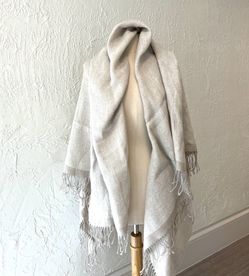 Italian Linen New Blanket Scarf. Huge Shawl