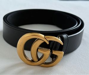 Gucci GG Marmont Black Leather Belt
