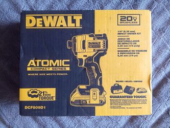 DeWalt atomic 20v max brushless cordless compact 1/4 in. Impact driver kit w/ battery+charger