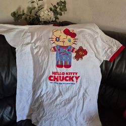 Halloween Shirt Hello Kitty &chucky for adults Size XL