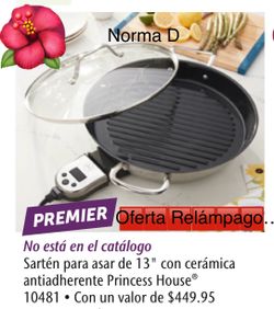 Sartén para asar de 13” con ranuras nuevo en su caja 🌺princess house 🌺