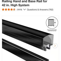 PEAK Aluminum Railing 6 ft. Black Aluminum Deck Railing Hand and Base Rail for 42 in. High System