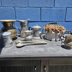 Antique And Vintage Metalware Pewter Quardruple Plate Silver Victorian MCM