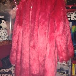 RED FUR COAT 